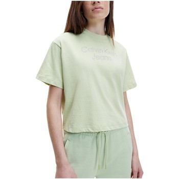 Textiel Dames T-shirts korte mouwen Calvin Klein Jeans  Groen