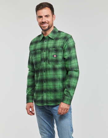 Textiel Heren Overhemden lange mouwen Dickies EVANSVILLE Zwart / Groen