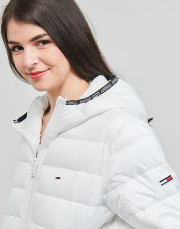 Tommy Jeans TJW QUILTED TAPE HOODED JACKET Wit