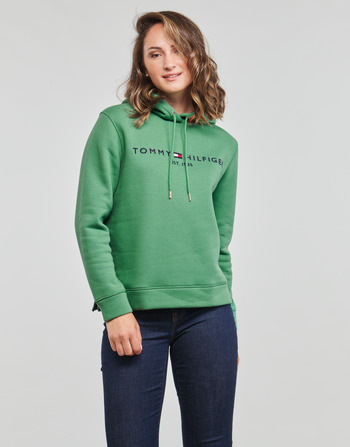 Textiel Dames Sweaters / Sweatshirts Tommy Hilfiger REGULAR HILFIGER HOODIE Groen
