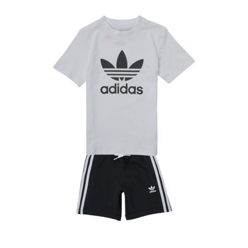 Textiel Kinderen Setjes adidas Originals SHORT TEE SET Zwart / Wit