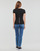 Textiel Dames T-shirts korte mouwen Emporio Armani EA7 8NTT66 Zwart / Logo / Irisé / Arc / En / Ciel