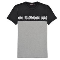 Textiel Jongens T-shirts korte mouwen Napapijri S-STAVKI Zwart / Grijs