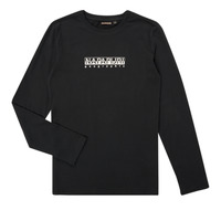 Textiel Jongens T-shirts met lange mouwen Napapijri S-BOX LS Zwart