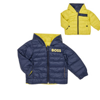 Textiel Jongens Dons gevoerde jassen BOSS J06254-616 Marine / Geel