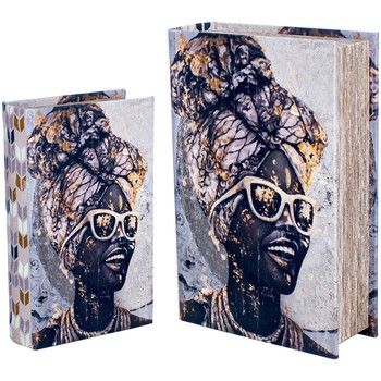 Wonen Manden en dozen Signes Grimalt Afrikaanse Boekbox 2 Eenheden Zwart