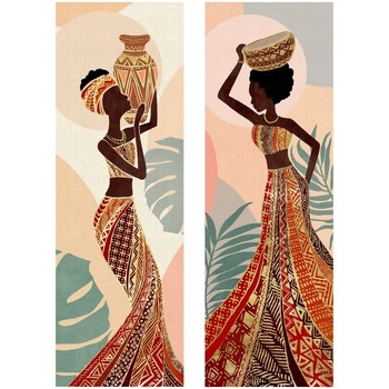 Wonen Schilderijen Signes Grimalt Afrikaanse Vrouw Schilderij 2 Eenheden Zwart