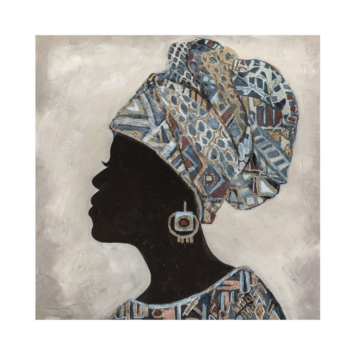 Wonen Schilderijen Signes Grimalt Afrikaans Vrouw Schilderij Zwart