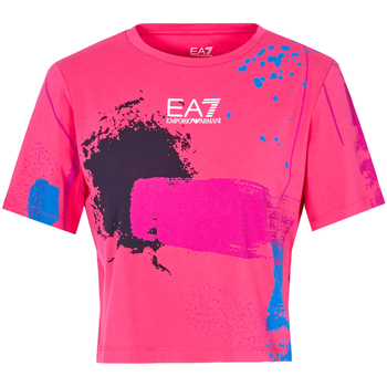 Textiel Dames T-shirts & Polo’s Ea7 Emporio Armani 3LTT24 TJDZZ Roze