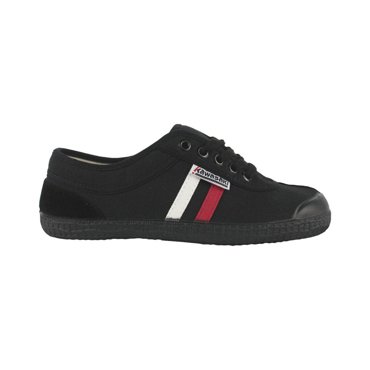 Schoenen Heren Sneakers Kawasaki Retro 23 Canvas Shoe K23 60W Black Stripe Wht/Red Zwart