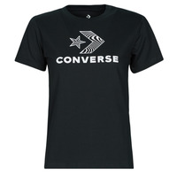 Textiel Dames T-shirts korte mouwen Converse STAR CHEVRON TEE  zwart