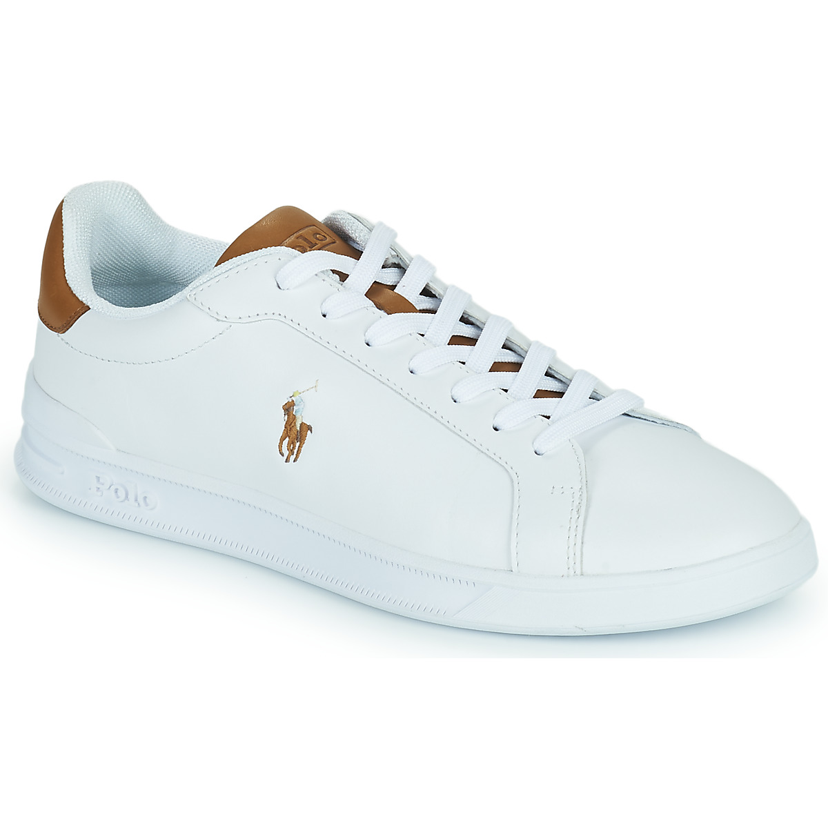 Schoenen Heren Lage sneakers Polo Ralph Lauren HRT CT II-SNEAKERS-LOW TOP LACE Wit / Cognac