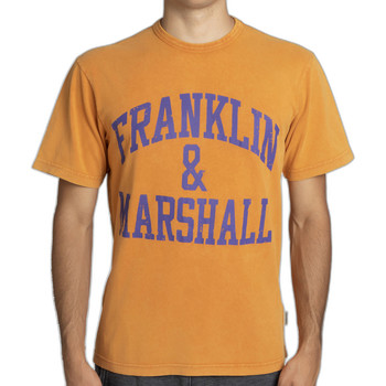 Textiel Heren T-shirts korte mouwen Franklin & Marshall T-shirt à manches courtes Orange