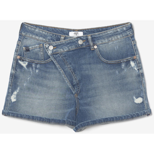 Textiel Dames Korte broeken / Bermuda's Le Temps des Cerises Short van jeans MOSTA Blauw