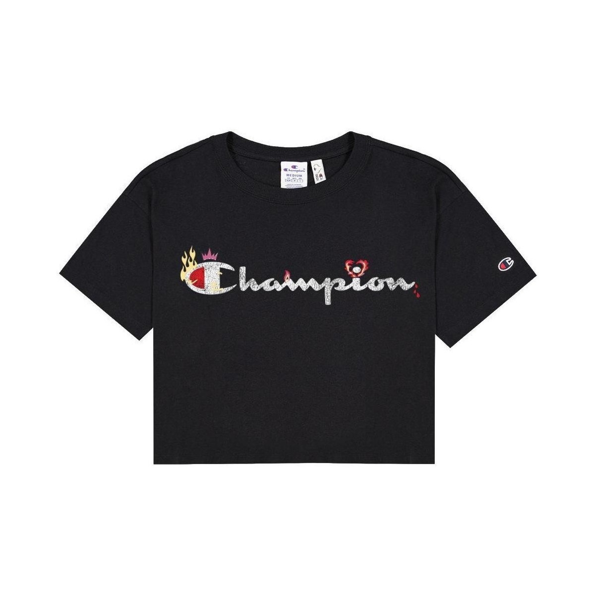 Textiel Dames T-shirts korte mouwen Champion  Zwart