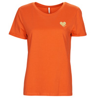 Textiel Dames T-shirts korte mouwen Only ONLKITA S/S LOGO TOP Orange