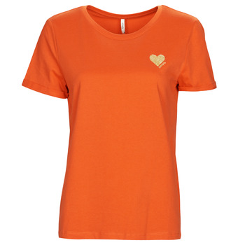 Textiel Dames T-shirts korte mouwen Only ONLKITA S/S LOGO TOP Orange