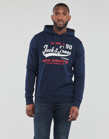 Textiel Heren Sweaters / Sweatshirts Jack & Jones JJELOGO SWEAT HOOD 2 COL Marine