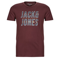 Textiel Heren T-shirts korte mouwen Jack & Jones JJXILO TEE SS CREW NECK Bordeaux