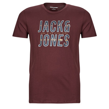 Textiel Heren T-shirts korte mouwen Jack & Jones JJXILO TEE SS CREW NECK Bordeaux