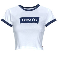 Textiel Dames T-shirts korte mouwen Levi's GRAPHIC RINGER MINI TEE Helder / Wit / Sargasso / Sea