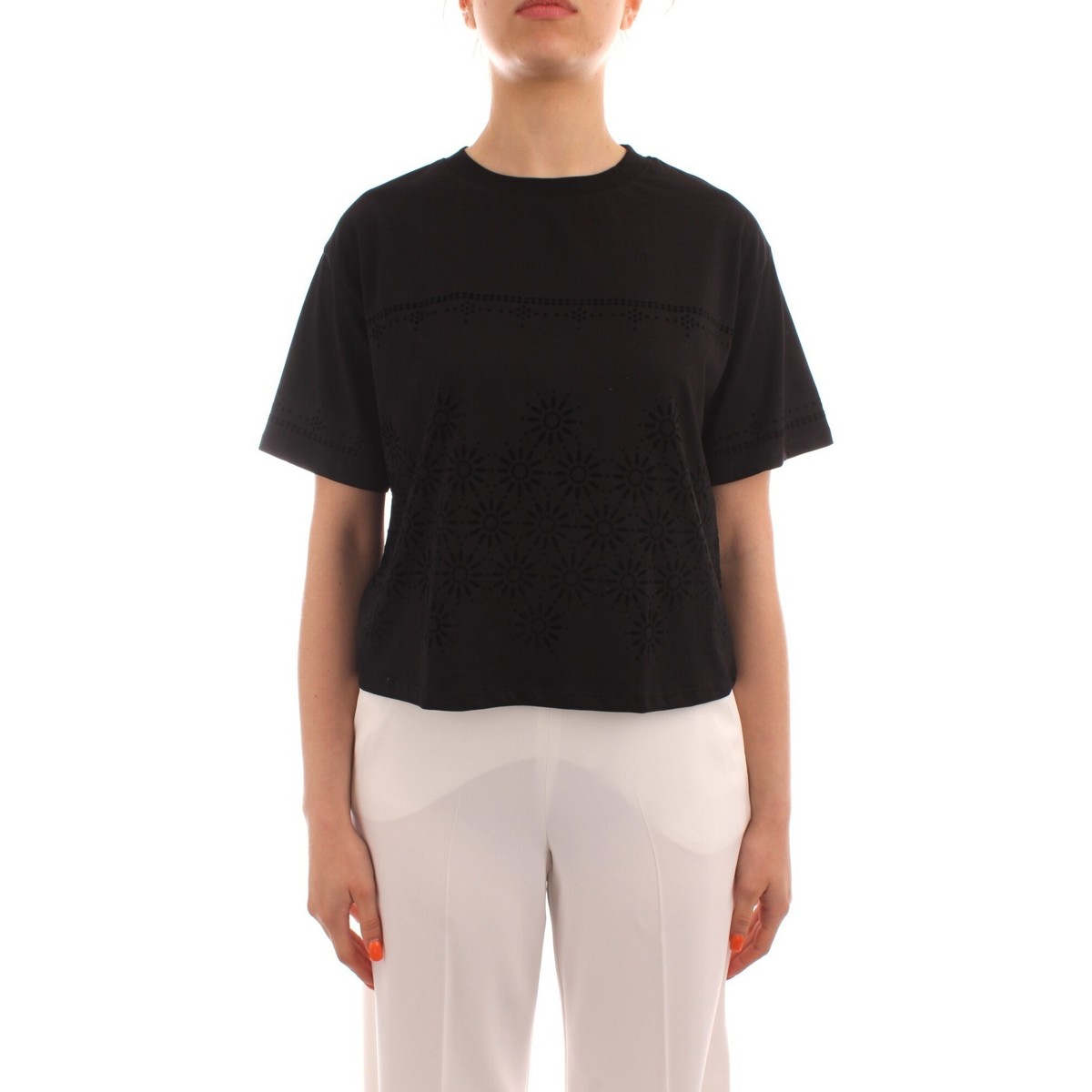 Textiel Dames T-shirts korte mouwen Desigual 22SWTK63 Zwart