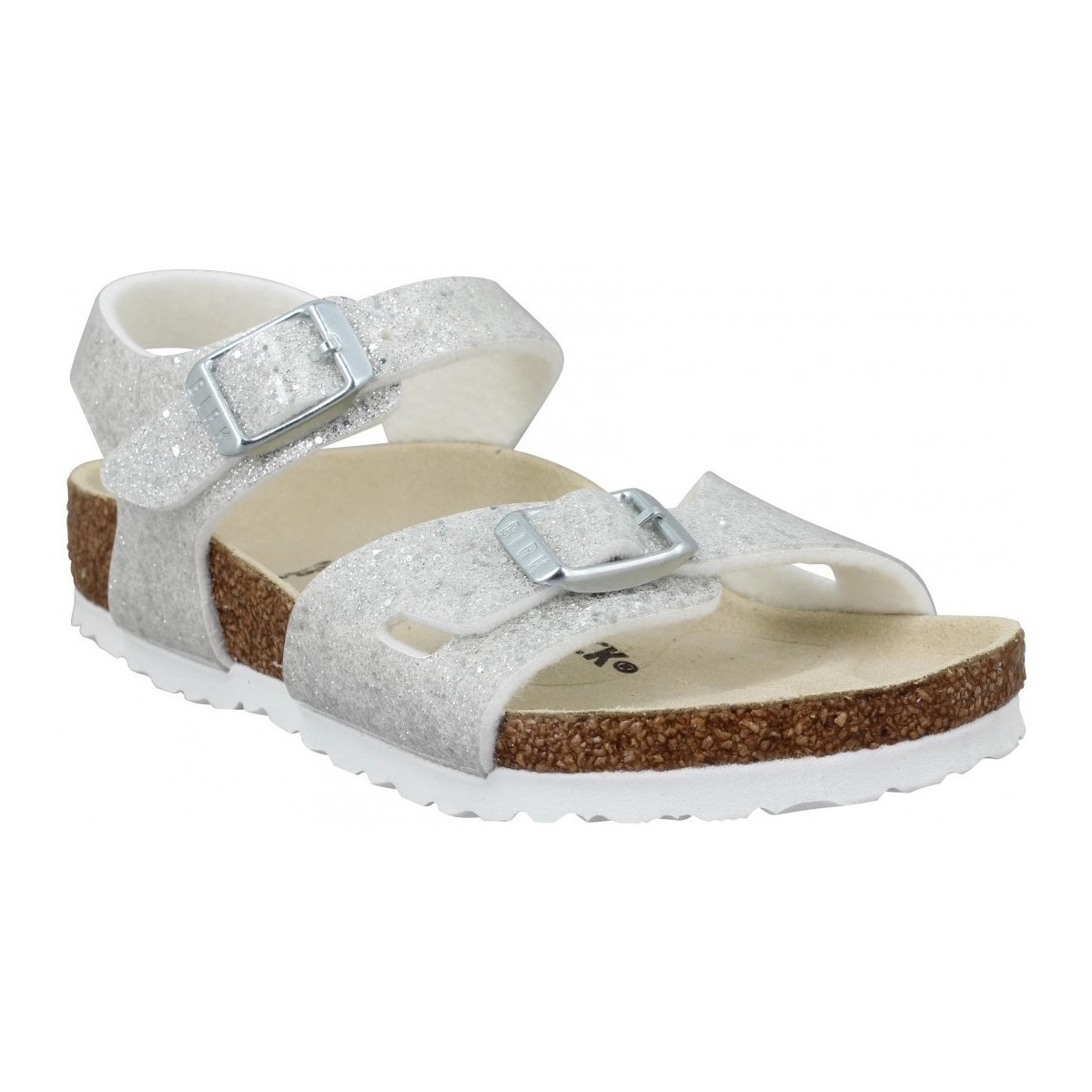 Schoenen Kinderen Sandalen / Open schoenen Birkenstock Rio Kids Birko Flor Cosmic Sparkle Enfant Blanc Wit