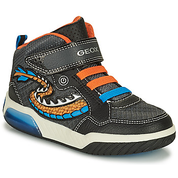 Schoenen Jongens Hoge sneakers Geox J INEK B. C - MESH+ECOP BOTT Zwart / Orange