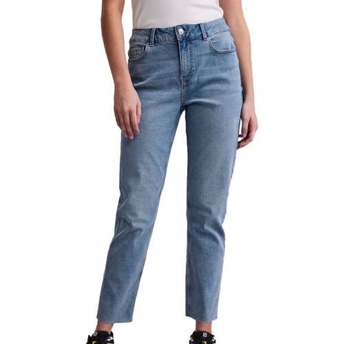 Textiel Dames Straight jeans Pieces  Blauw