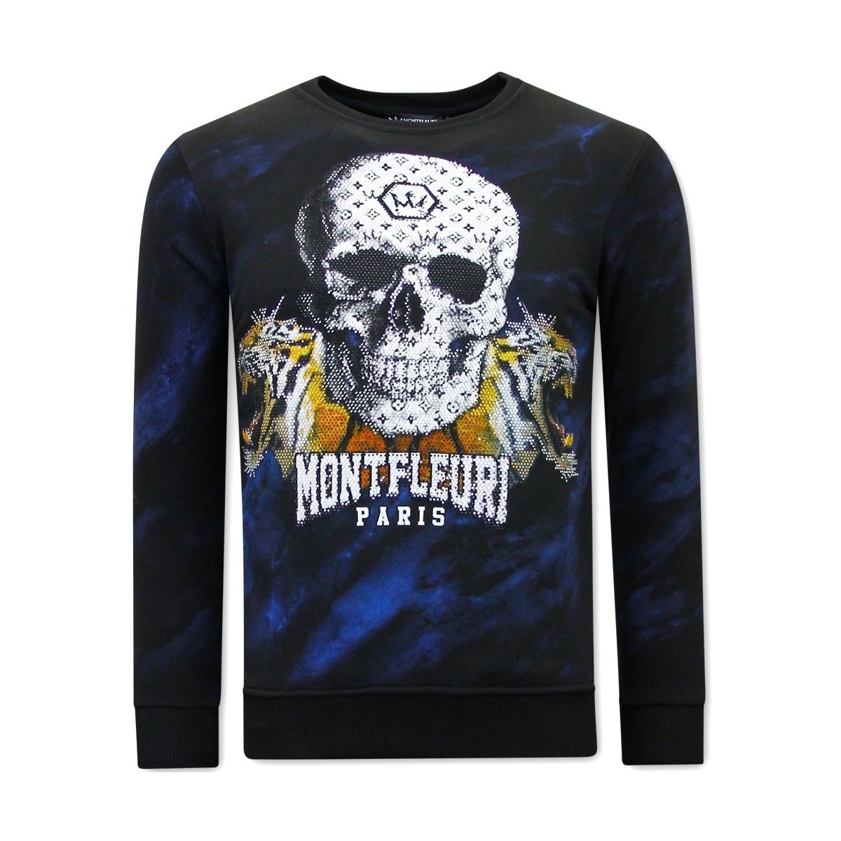 Textiel Heren Sweaters / Sweatshirts Tony Backer Print Skull Tiger Zwart