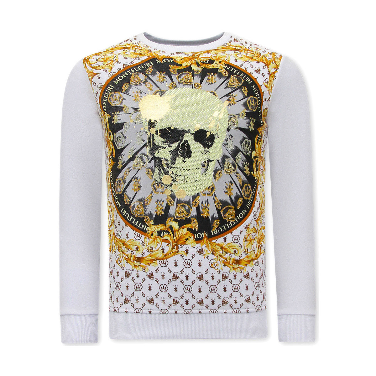 Textiel Heren Sweaters / Sweatshirts Tony Backer Print Skull Strass Wit