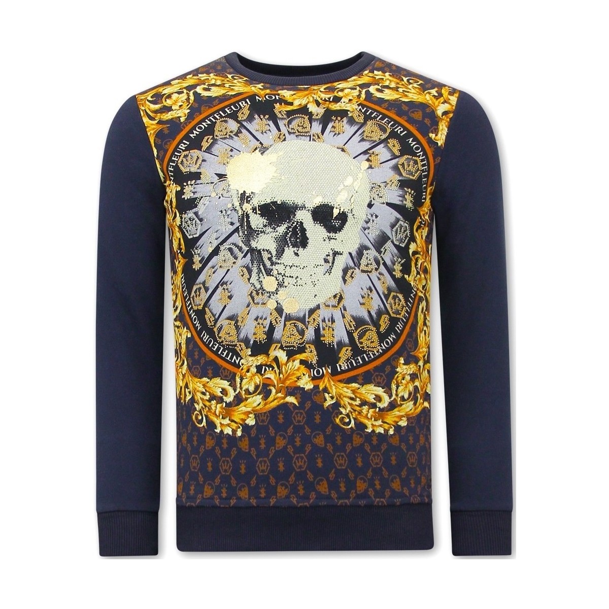 Textiel Heren Sweaters / Sweatshirts Tony Backer Print Skull Strass Blauw