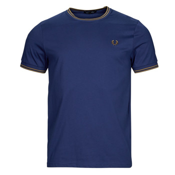 Textiel Heren T-shirts korte mouwen Fred Perry TWIN TIPPED T-SHIRT Blauw