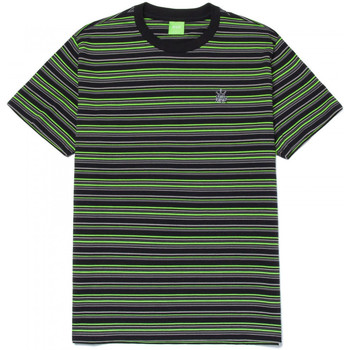 Textiel Heren T-shirts korte mouwen Huf T-shirt crown stripe ss knit top Zwart