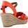 Schoenen Dames Sandalen / Open schoenen Tommy Hilfiger WEBBING LOW WEDGE Orange
