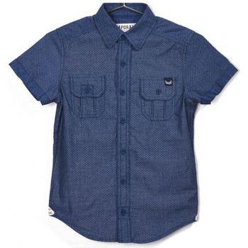 Textiel Jongens Overhemden korte mouwen Kaporal Chemise Nogur Bleu Blauw