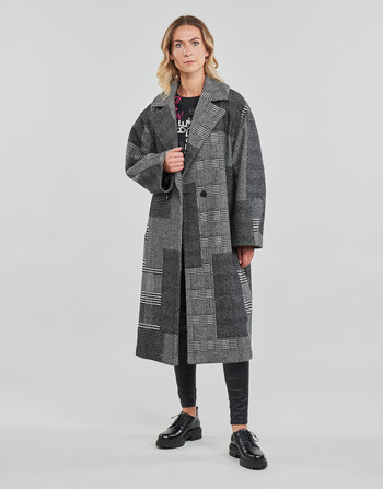 Textiel Dames Mantel jassen Desigual ABRIG_BUDAPEST Zwart / Wit