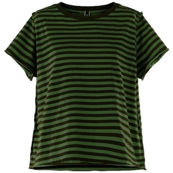 Textiel Dames Tops / Blousjes Wendy Trendy Top 220837 - Black/Green Groen