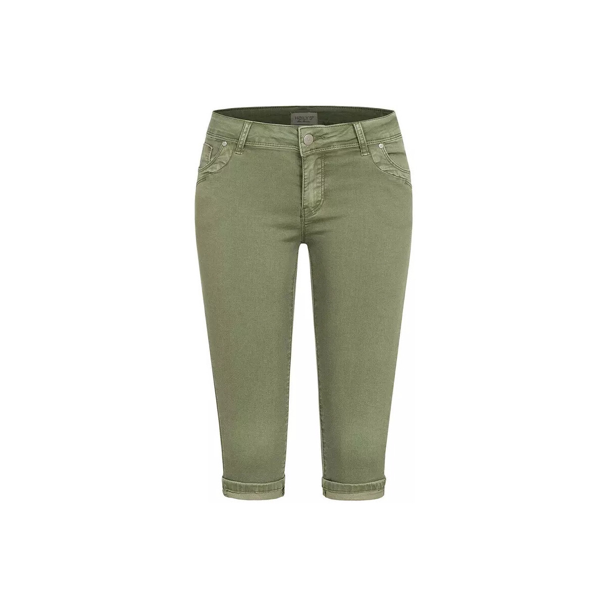 Textiel Dames Broeken / Pantalons Hailys Haily's dames capri jeans broek Jenna Groen
