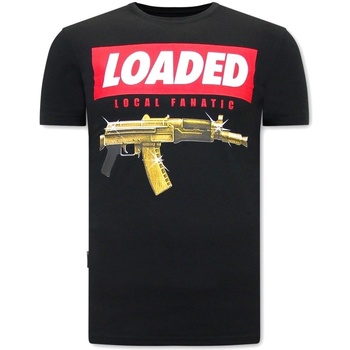 Textiel Heren T-shirts korte mouwen Local Fanatic Stoere Loaded Gun Zwart