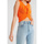 Textiel Dames Tops / Blousjes Robin-Collection Elastische Ribstof Top T Orange Orange