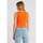 Textiel Dames Tops / Blousjes Robin-Collection Elastische Ribstof Top T Orange Orange
