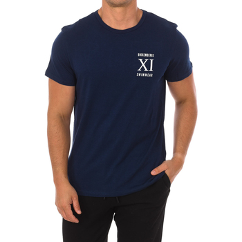 Textiel Heren T-shirts korte mouwen Bikkembergs BKK1MTS05-NAVY Blauw