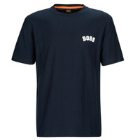 Textiel Heren T-shirts korte mouwen BOSS T-Prep Marine / Wit