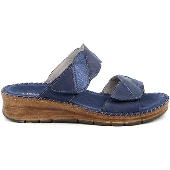 Schoenen Dames Leren slippers Grunland CI3001 Blauw