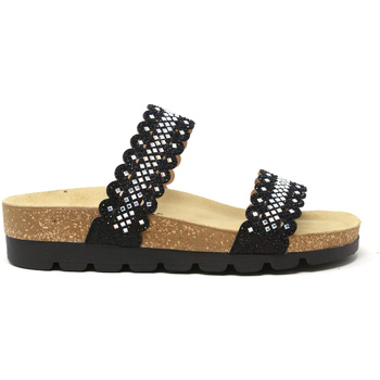 Schoenen Dames Leren slippers Geowalk 257P327S Zwart