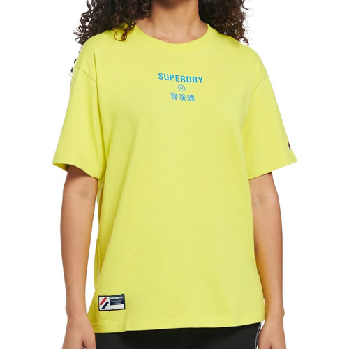 Textiel Dames T-shirts korte mouwen Superdry  Geel