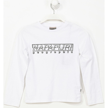 Textiel Jongens T-shirts met lange mouwen Napapijri N0CIWK-002 Wit