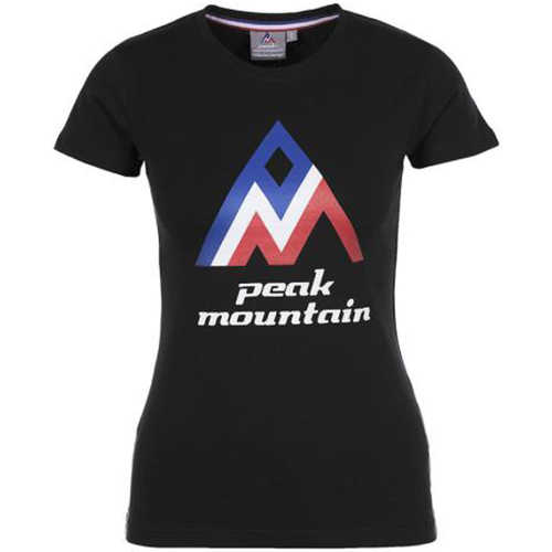 Textiel Dames T-shirts korte mouwen Peak Mountain T-shirt manches courtes femme ACIMES Zwart