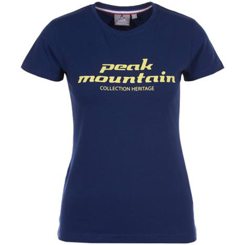 Textiel Dames T-shirts korte mouwen Peak Mountain T-shirt manches courtes femme ACOSMO Marine